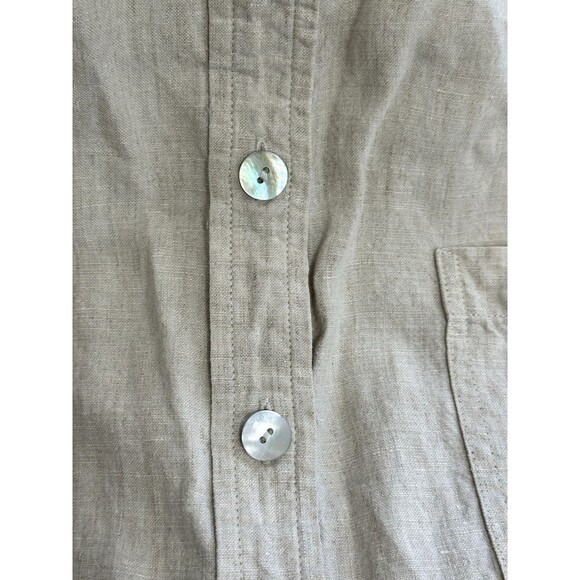 Vintage St John’s Bay Linen Pearl Button Up Blouse Top Size 24W Beige Boho - Picture 7 of 10